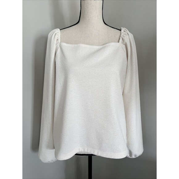 Madewell Ivory Square Neck Blouse Size 1x - Picture 1 of 9